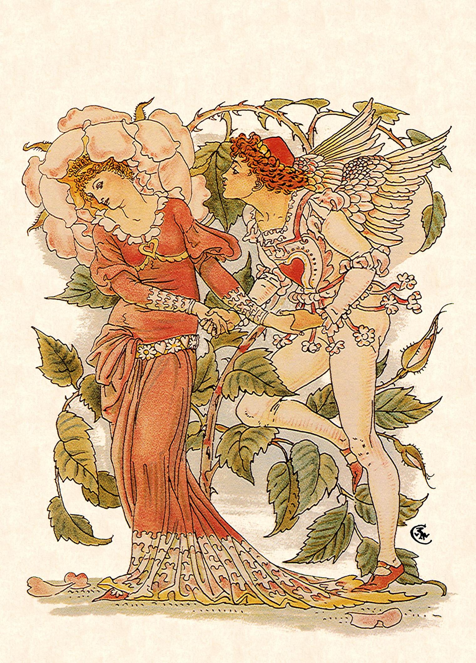 Cupid And The Rose by Walter Crane